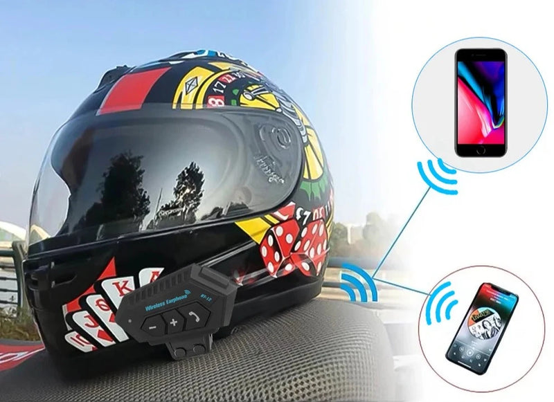 Fone de ouvido Bluetooth para capacete de motocicleta